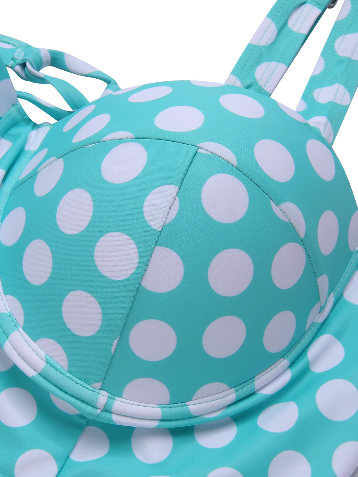 [Plus Size] 1930s Polka Dot Suspender Swimsuit Set - Image 5
