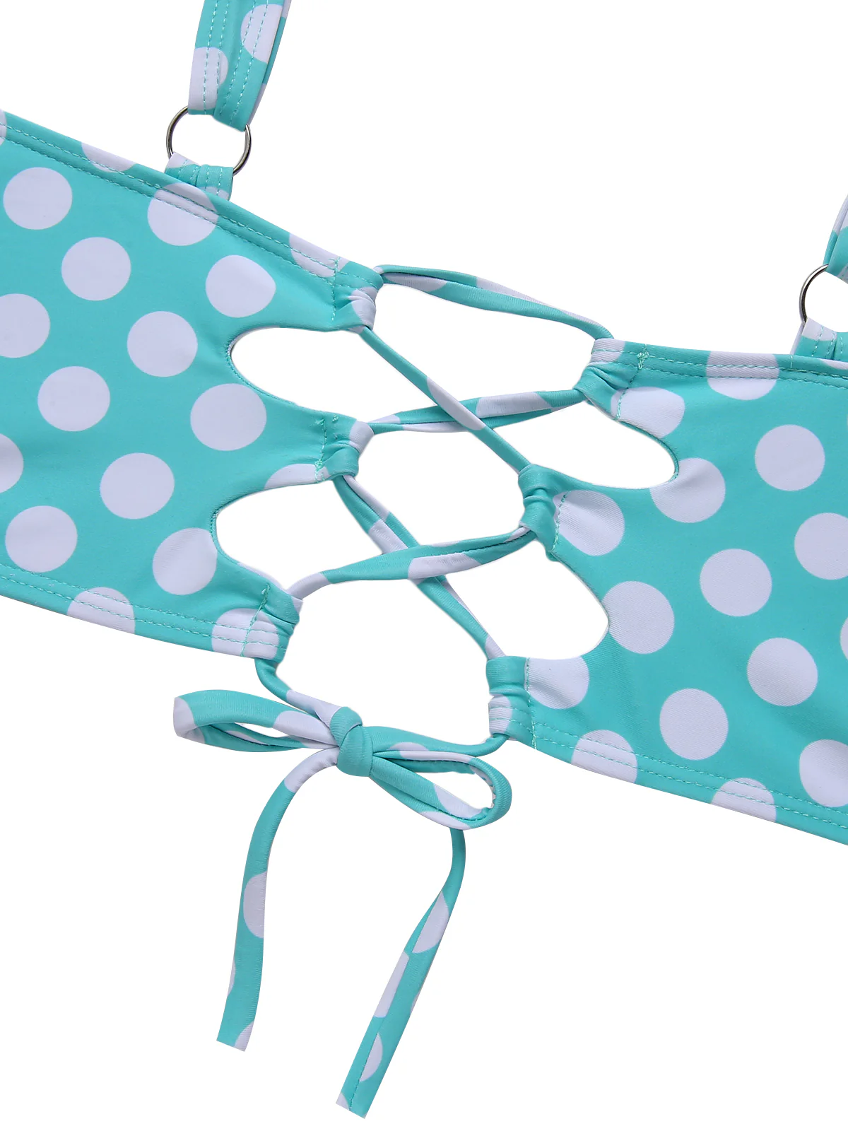 [Plus Size] 1930s Polka Dot Suspender Swimsuit Set - Image 6
