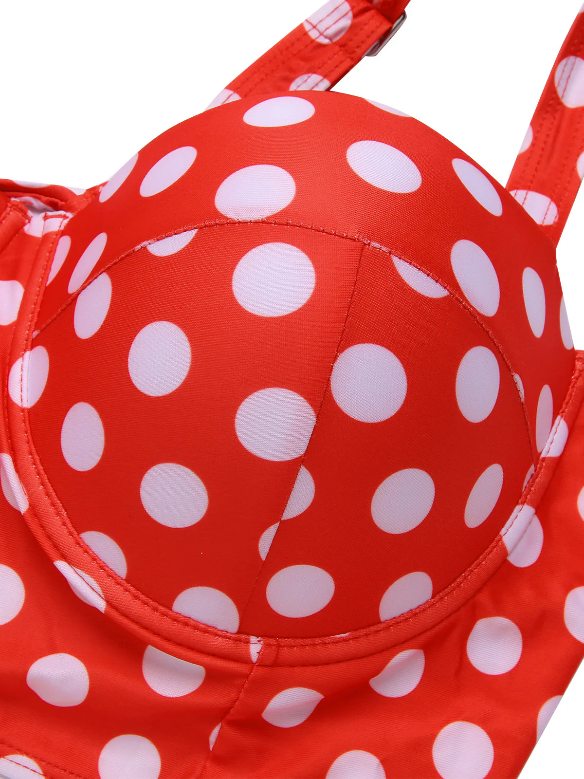 [Plus Size] 1930s Polka Dot Suspender Swimsuit Set - Image 15