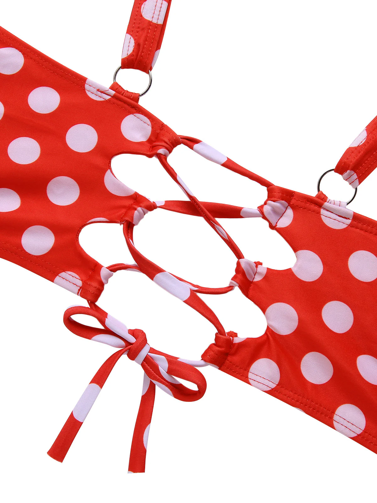 [Plus Size] 1930s Polka Dot Suspender Swimsuit Set - Image 16
