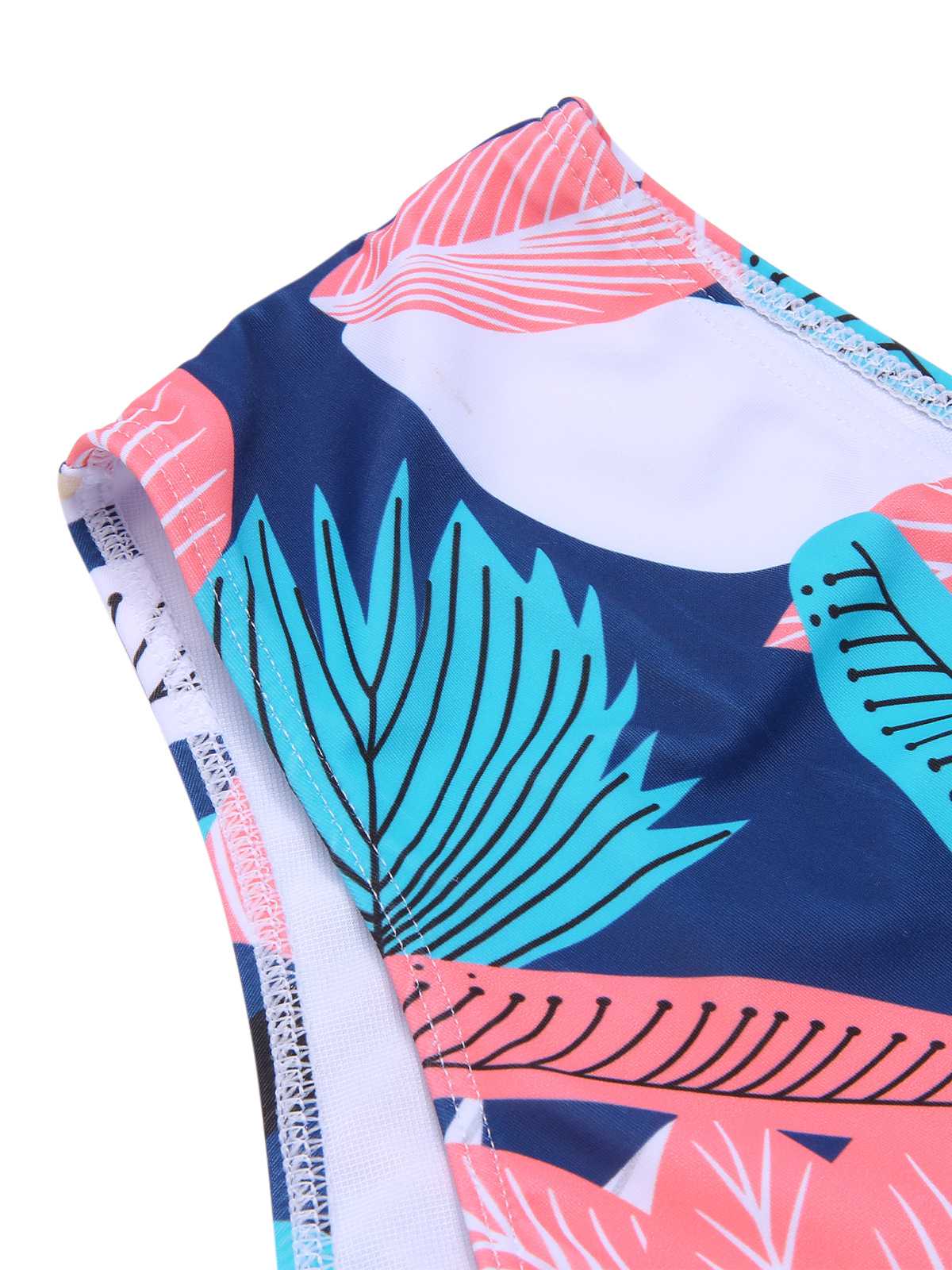 [Plus Size] 1940s Spaghetti Strap Print Swimsuit & Cover-Up - Image 17