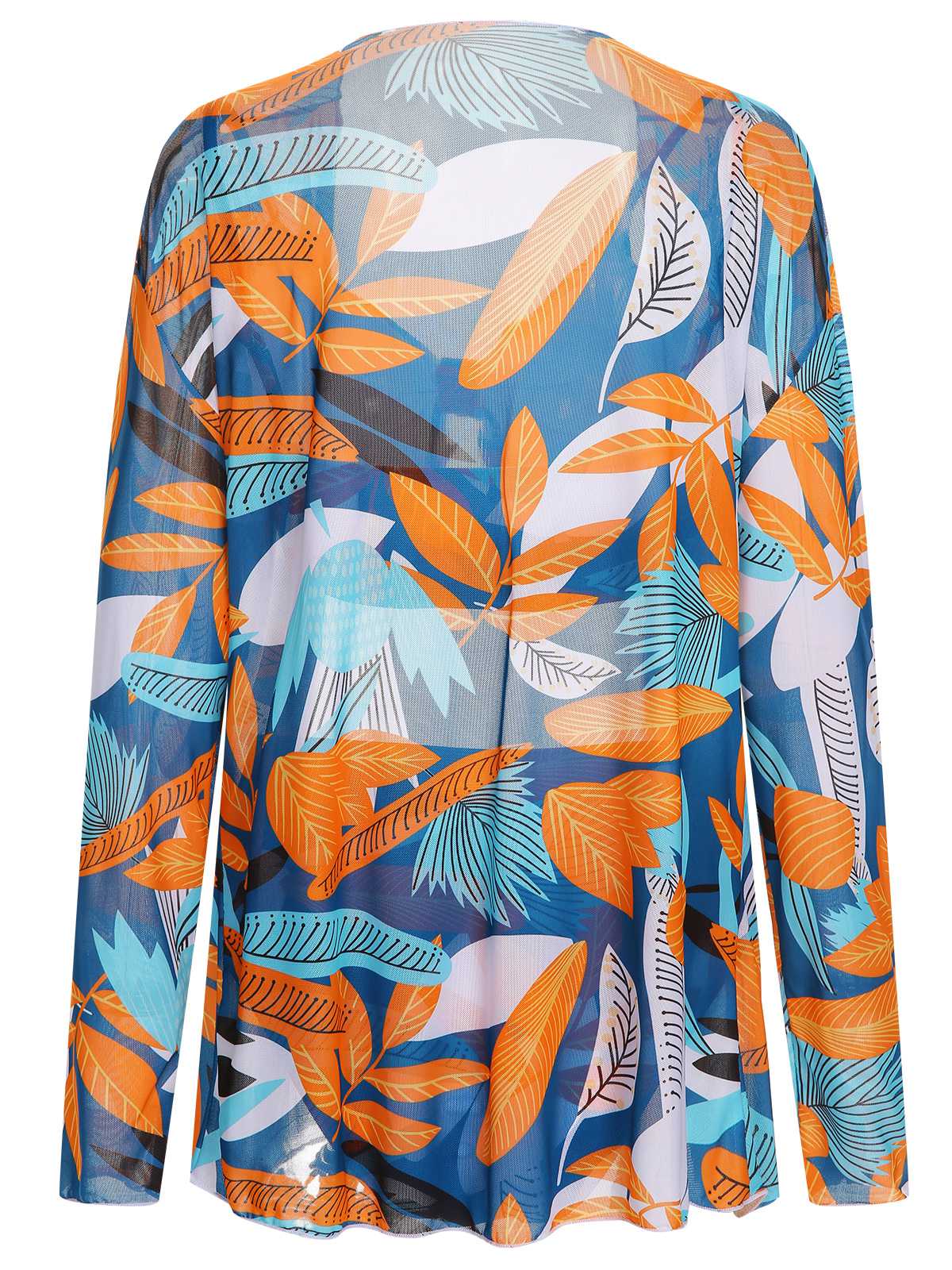 [Plus Size] 1940s Spaghetti Strap Print Swimsuit & Cover-Up - Image 6