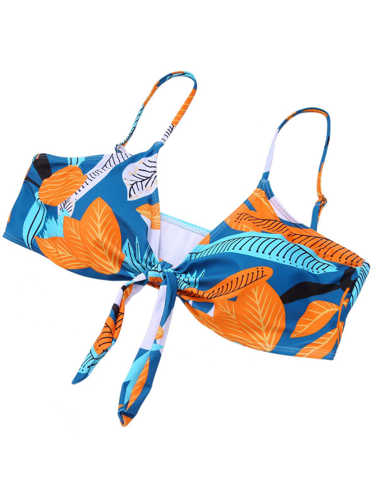 [Plus Size] 1940s Spaghetti Strap Print Swimsuit & Cover-Up - Image 7