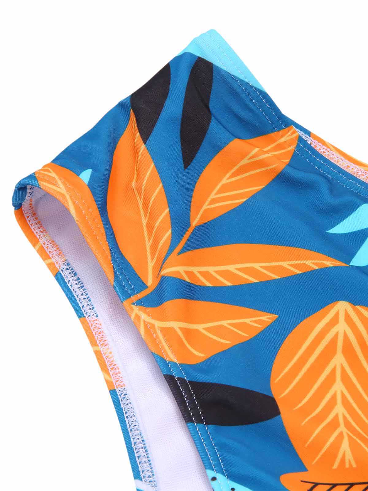 [Plus Size] 1940s Spaghetti Strap Print Swimsuit & Cover-Up - Image 8