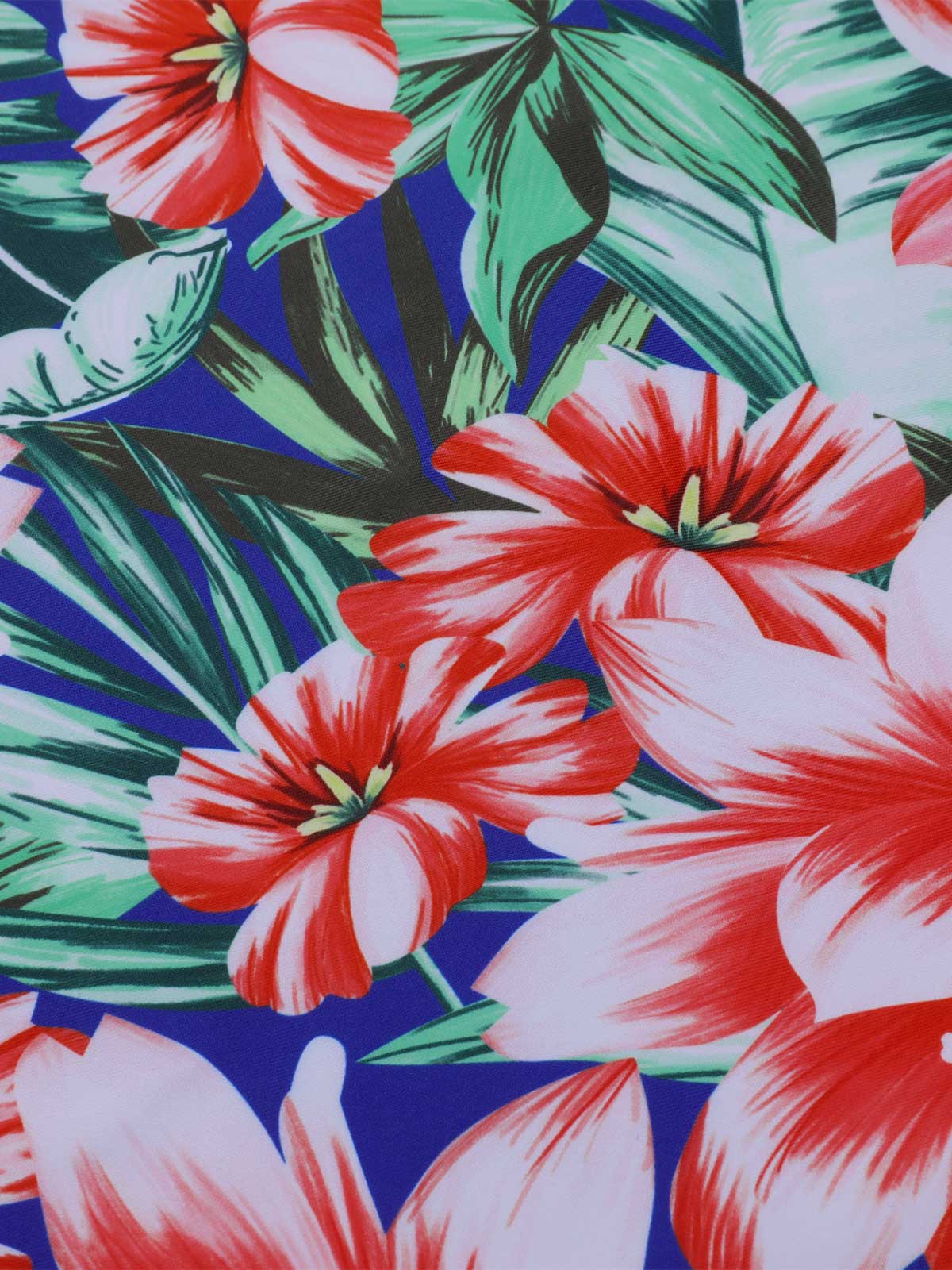[Plus Size] 1940s Strap Flowers One-Piece Swimsuit - Image 13
