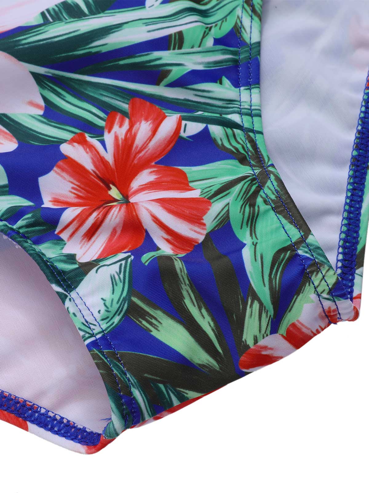 [Plus Size] 1940s Strap Flowers One-Piece Swimsuit - Image 14