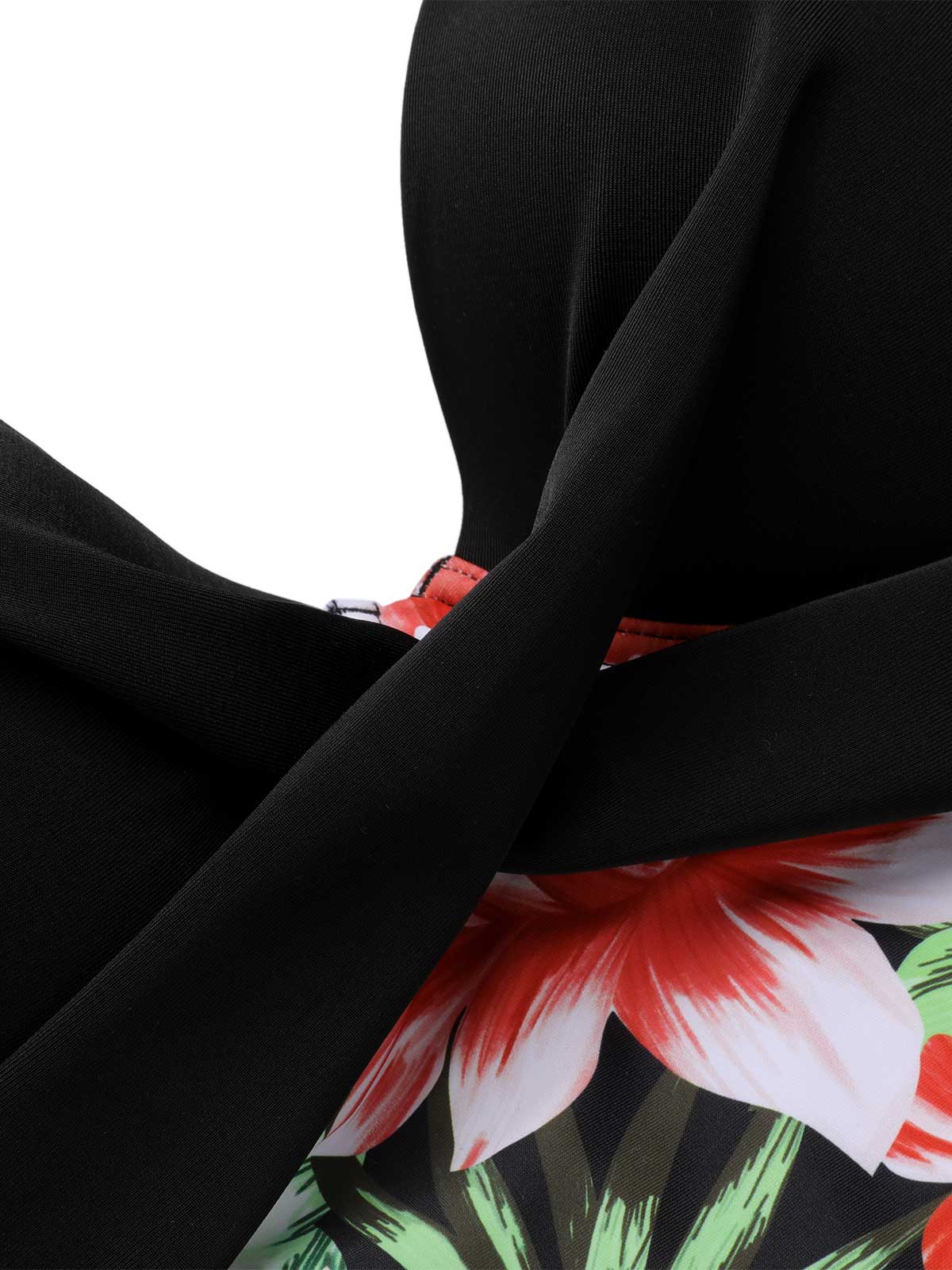 [Plus Size] 1940s Strap Flowers One-Piece Swimsuit - Image 26