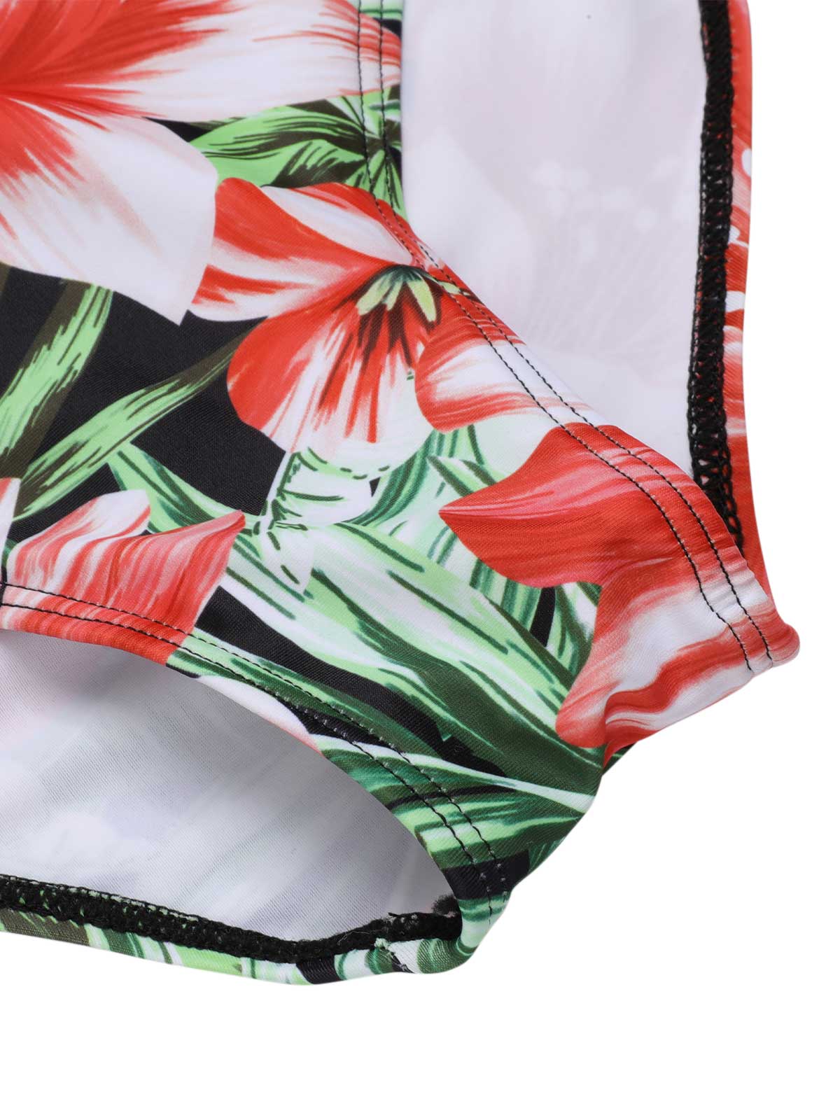 [Plus Size] 1940s Strap Flowers One-Piece Swimsuit - Image 28
