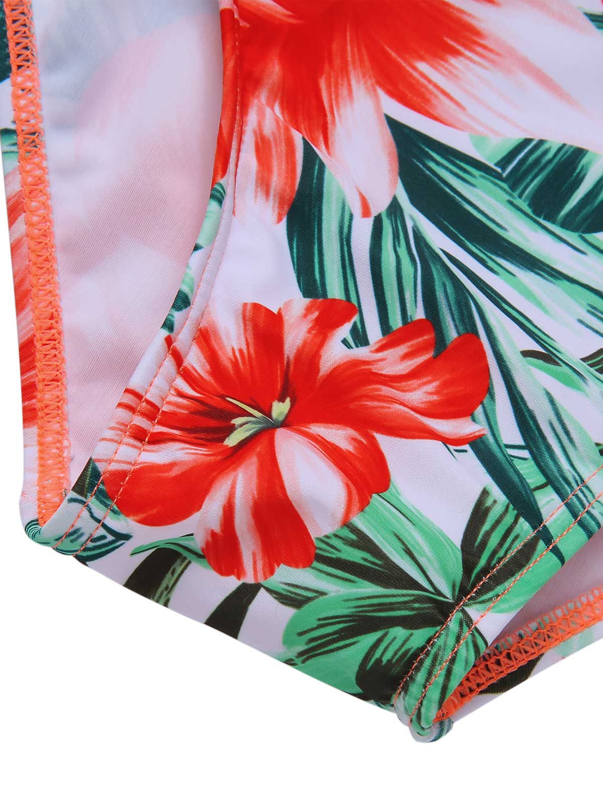 [Plus Size] 1940s Strap Flowers One-Piece Swimsuit - Image 7