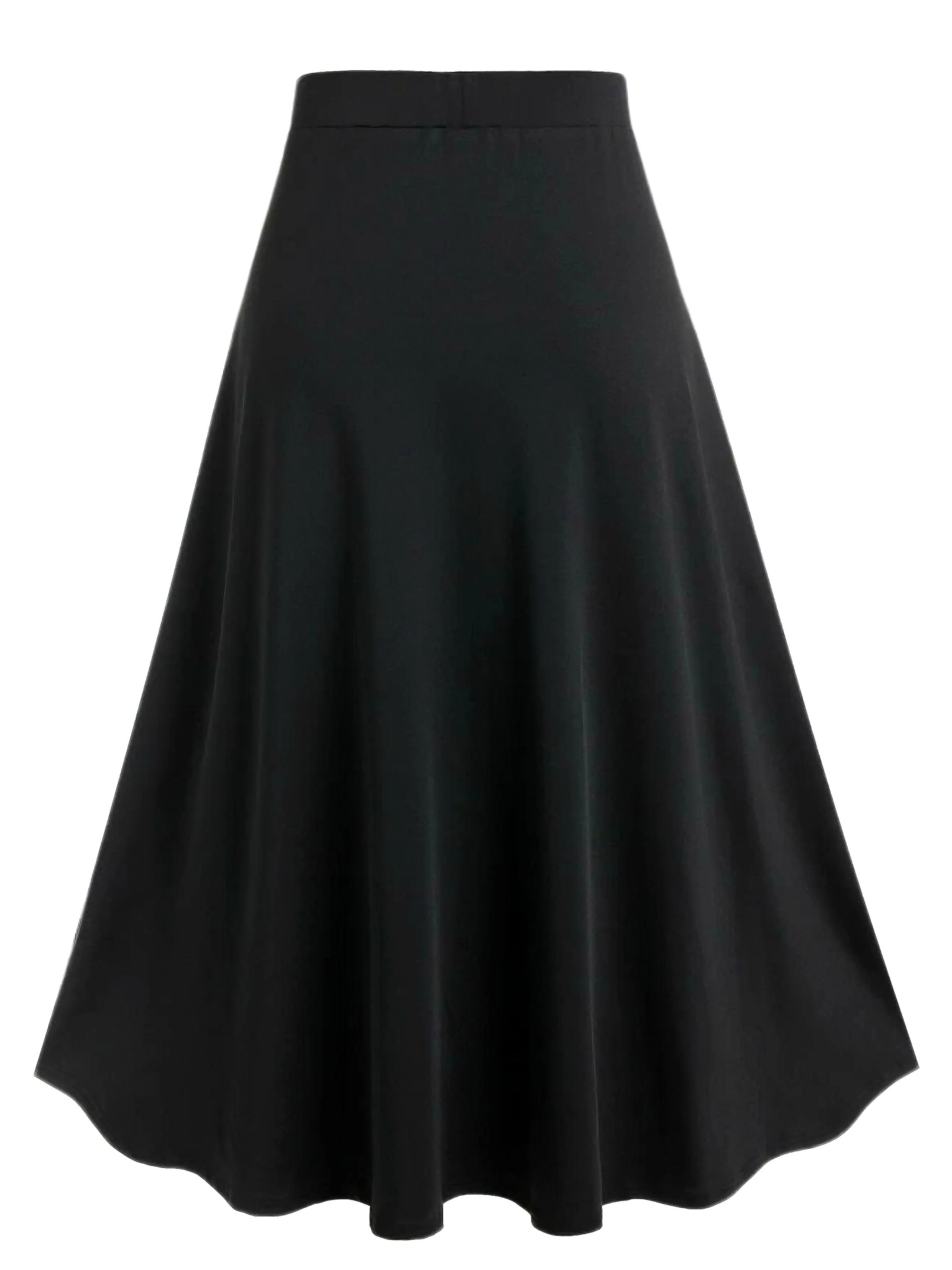 [Plus Size] 1970s Colorblock Lace-Up High-Waist Skirt - Image 2