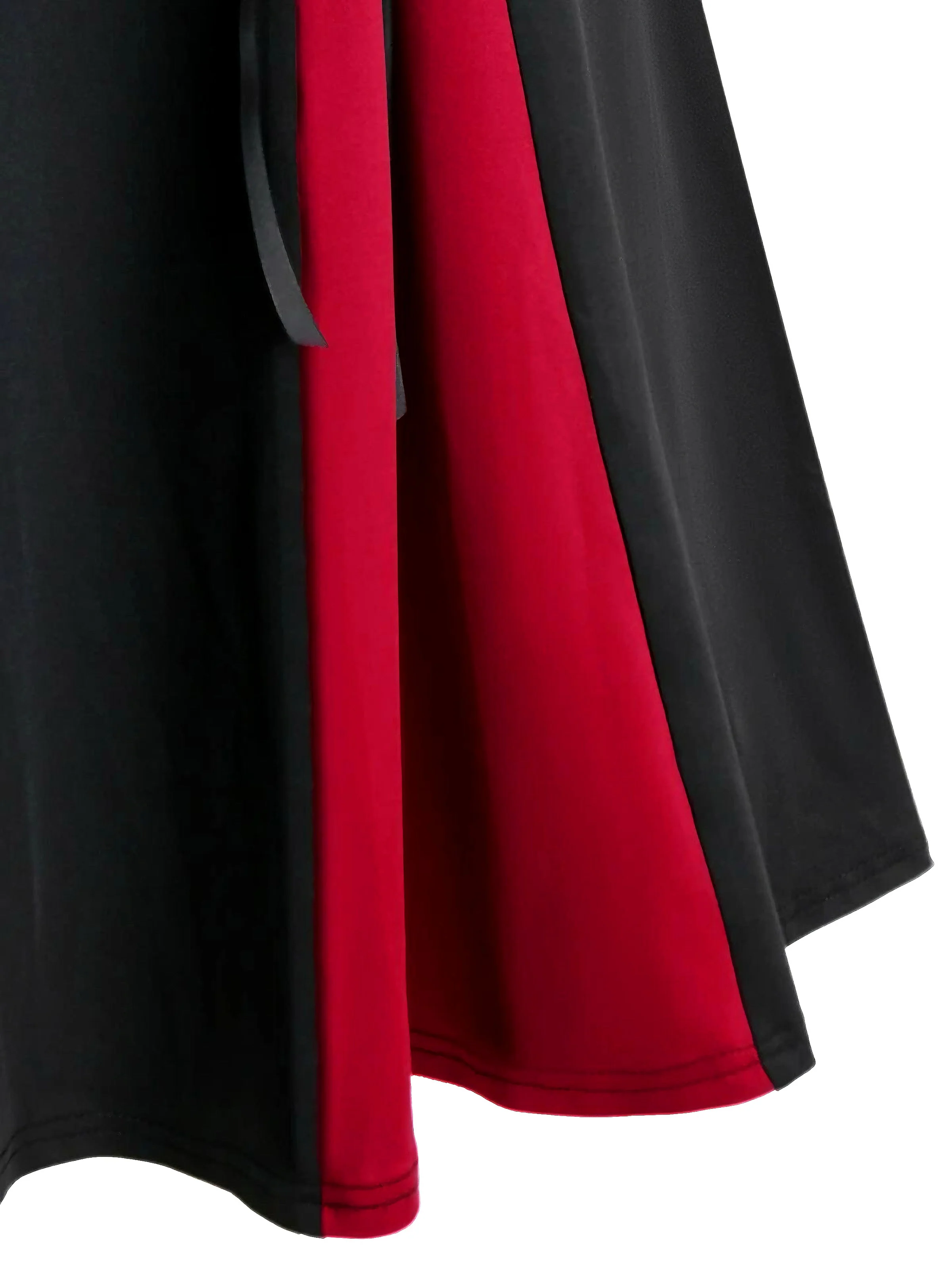 [Plus Size] 1970s Colorblock Lace-Up High-Waist Skirt - Image 4