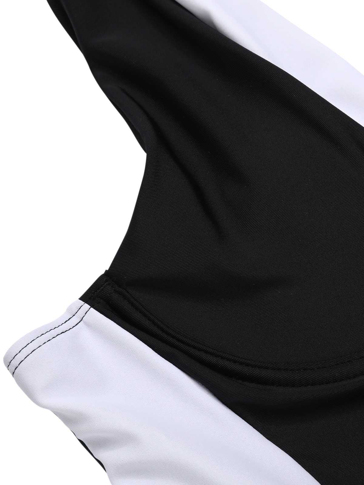 [Plus Size] Black 1930s Contrast One-Piece Swimsuit - Image 4