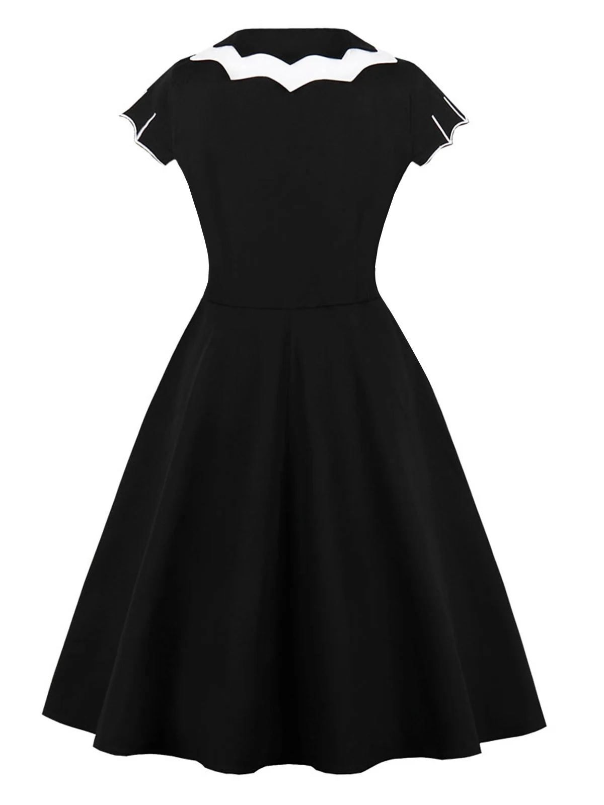 [Plus Size] Black 1950s Bat Swing Dress - Image 2