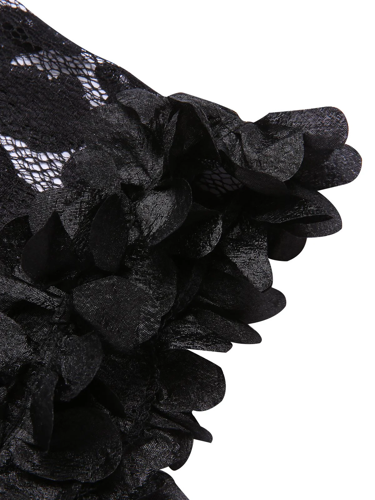 [Plus Size] Black 1950s Lace Belted Nightgowns - Image 5