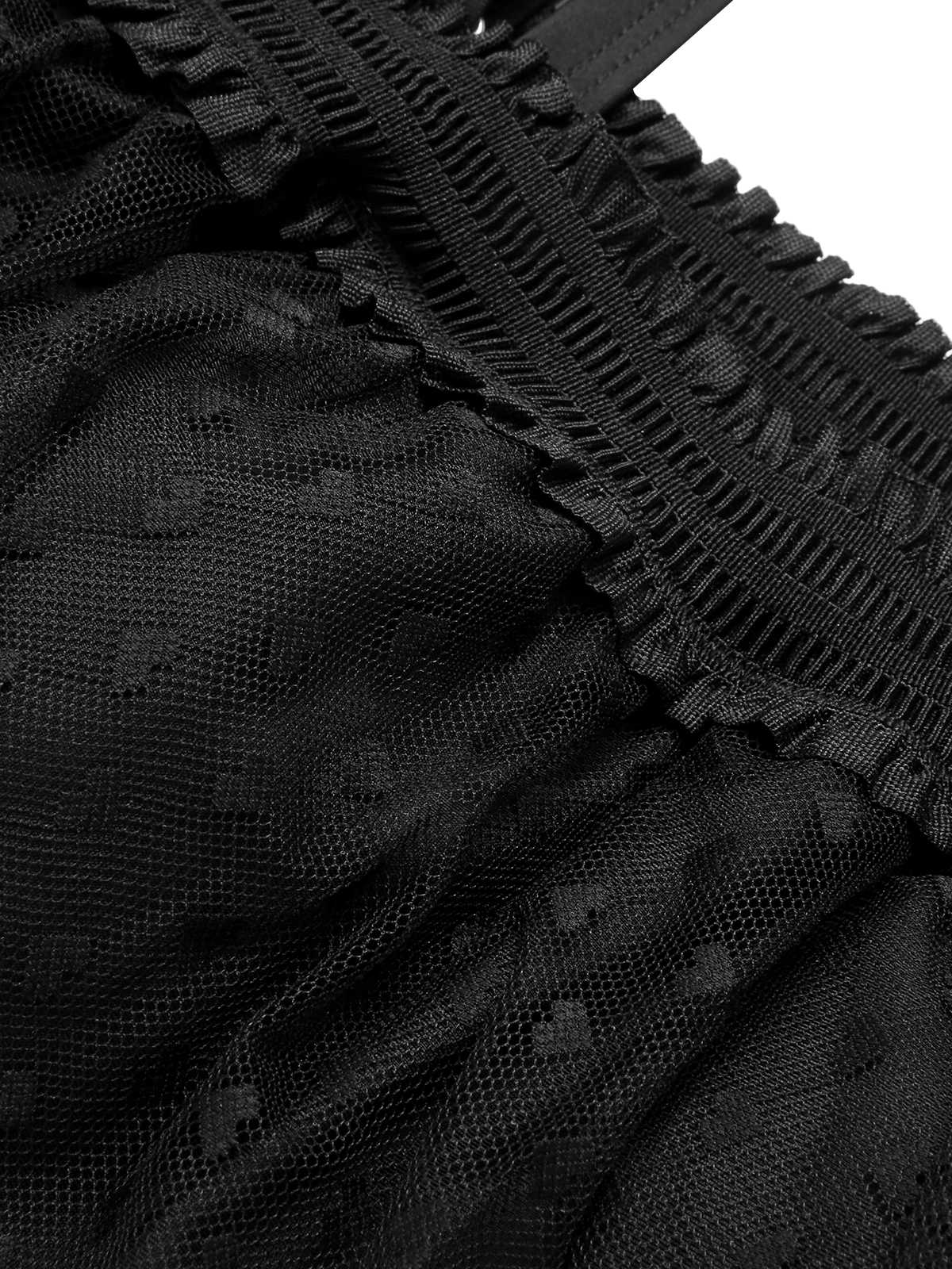 [Plus Size] Black 1950s Strap Mesh Swimsuit - Image 5