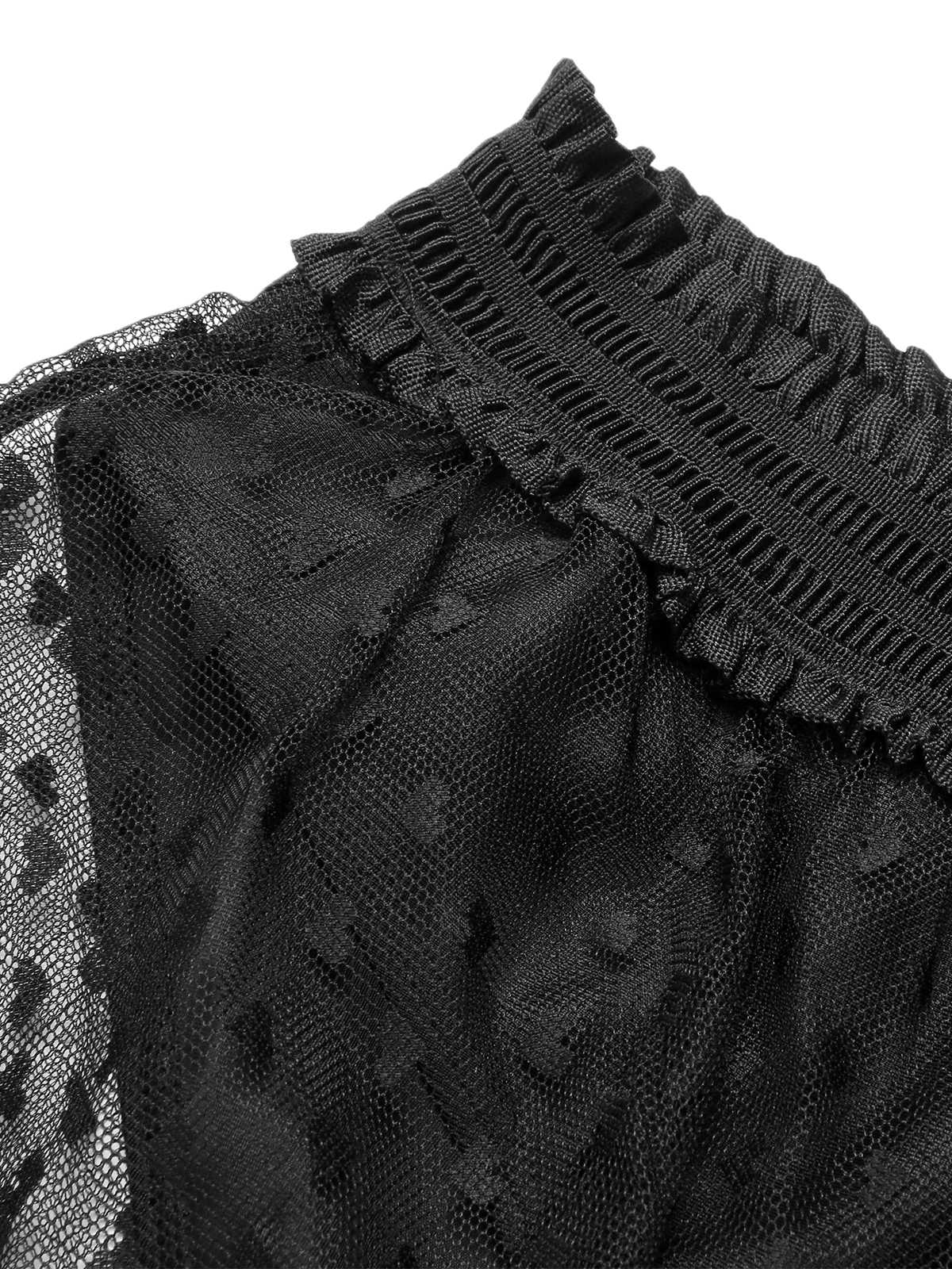 [Plus Size] Black 1950s Strap Mesh Swimsuit - Image 6