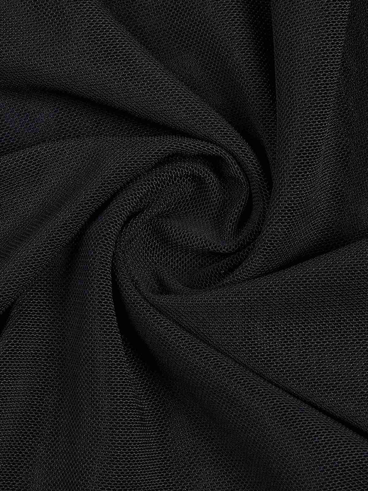 [Plus Size] Black 1960s Solid Dolman Sleeve Loose Cover Up - Image 5