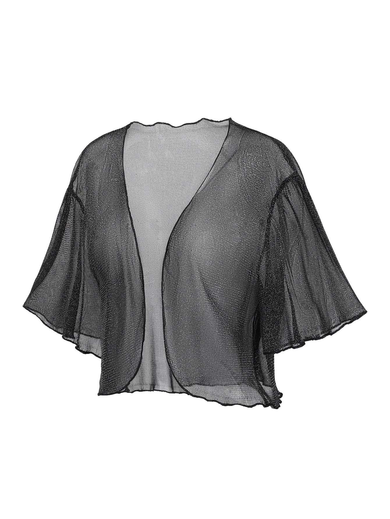 [Plus Size] Black 1970s Sheer Mesh Cardigan - Image 2