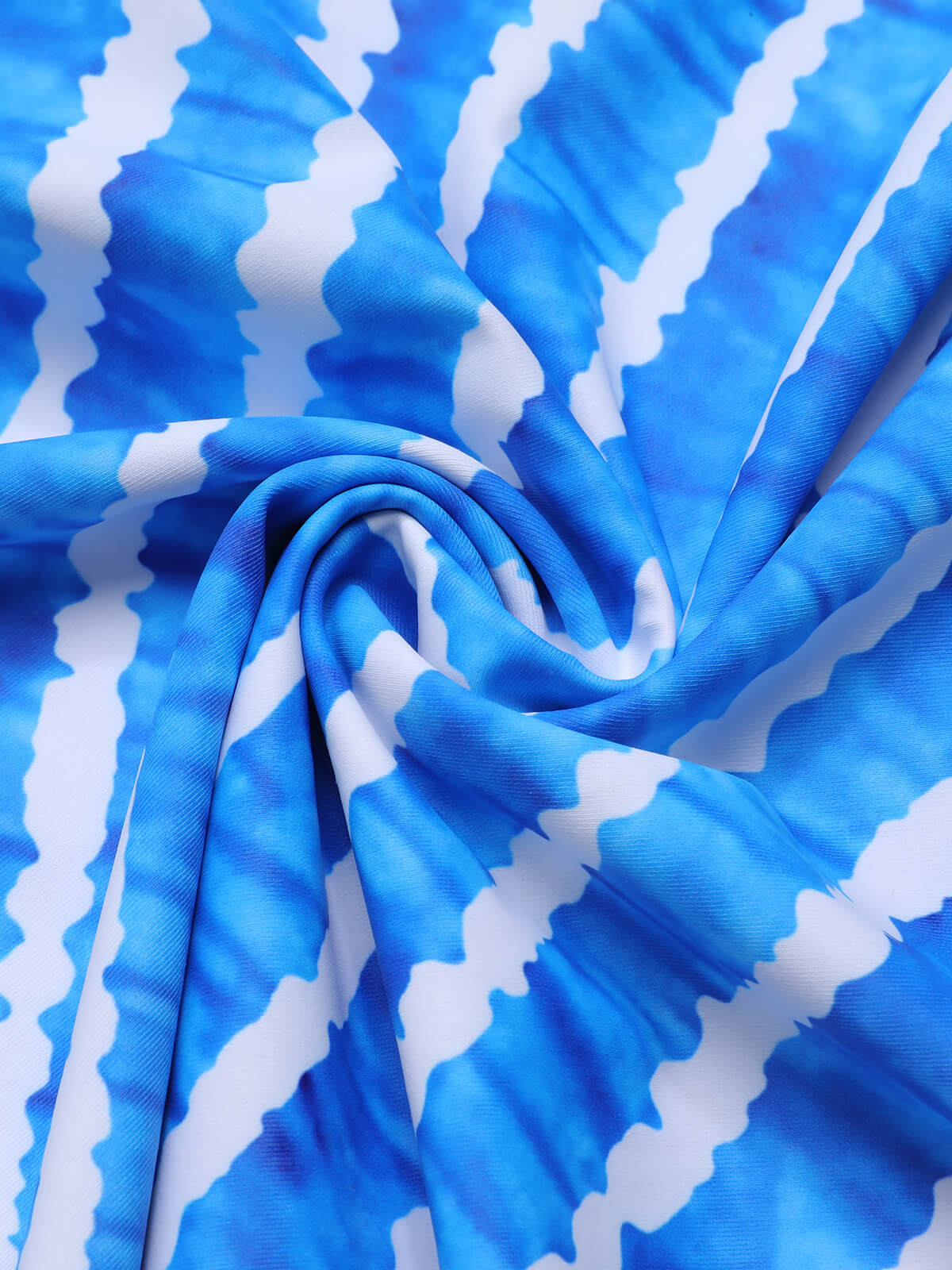 [Plus Size] Blue 1950s Diagonal Stripe Swimsuit - Image 6