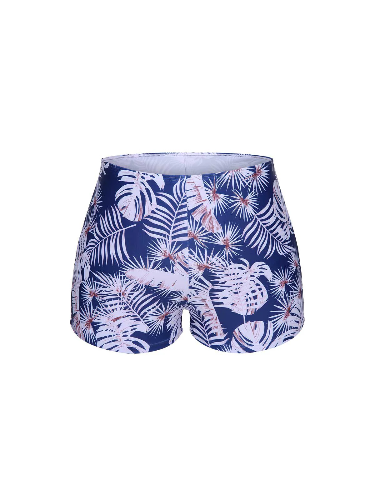 [Plus Size] Blue 1950s Leaves Spaghetti Strap Swimsuit - Image 5