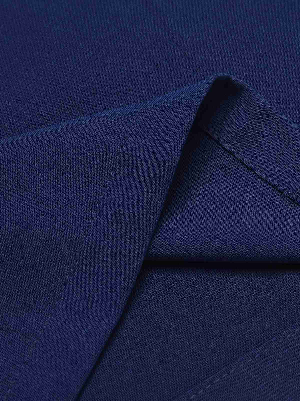 [Plus Size] Dark Blue 1930s Polka Dot Patchwork Jumpsuit - Image 5