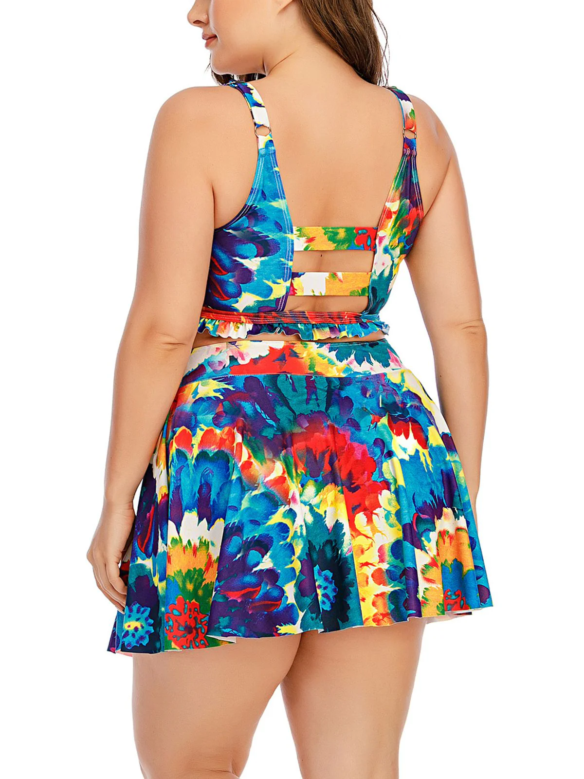 Plus Size 1940s Floral Skirted Bikini Set - Image 4