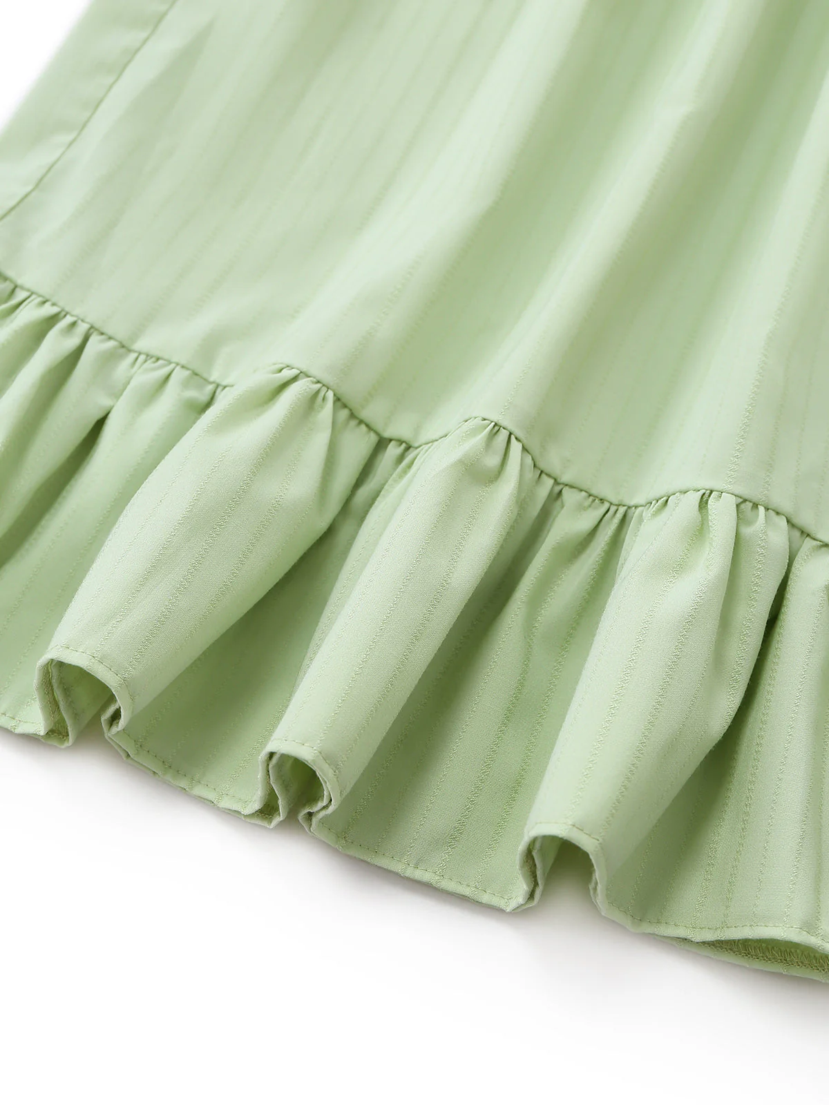 [Pre-Sale] [Plus Size] Green 1960s Ruffled Hem Smocked Dress - Image 7