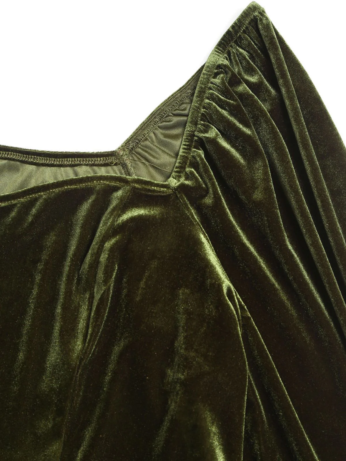 [Plus Size] Green 1960s Solid Sweetheart Wrap Dress - Image 3