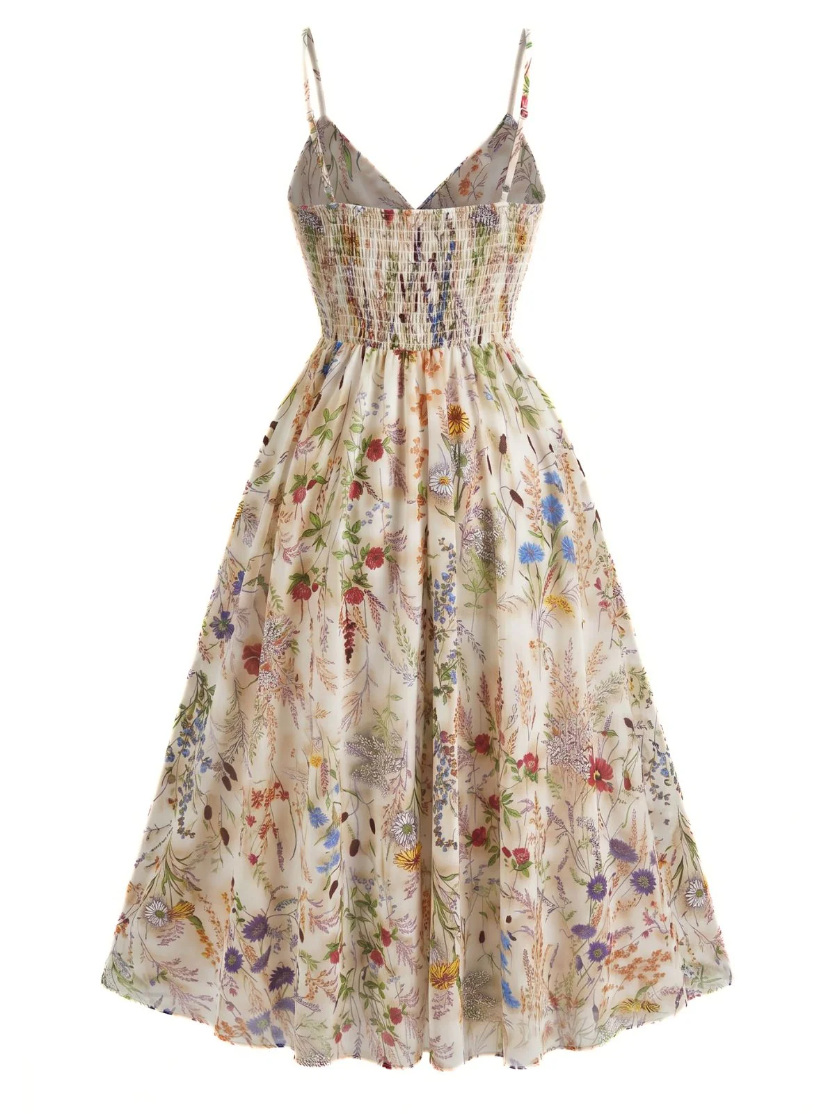 [Pre-Sale] [Plus Size] Multicolor 1930s Floral V-Neck Bohemian Slip Dress - Image 2