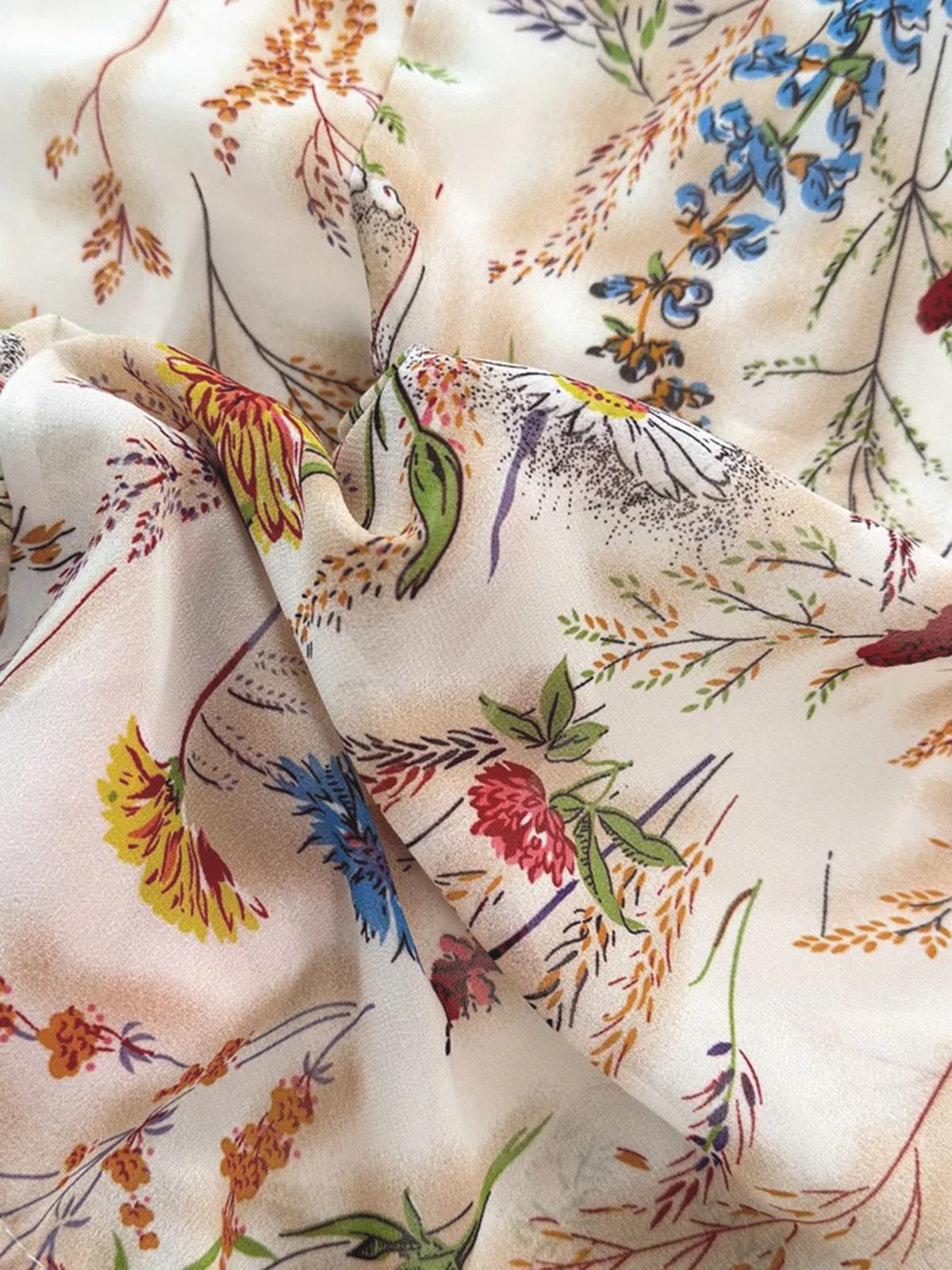 [Pre-Sale] [Plus Size] Multicolor 1930s Floral V-Neck Bohemian Slip Dress - Image 3