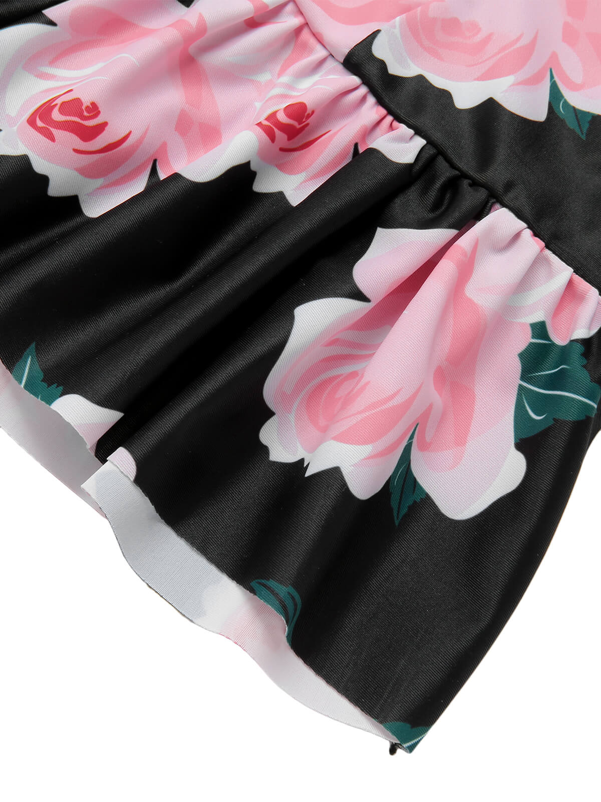[Plus Size] Multicolor 1930s Ruffled Hem Printed Swimsuit - Image 6