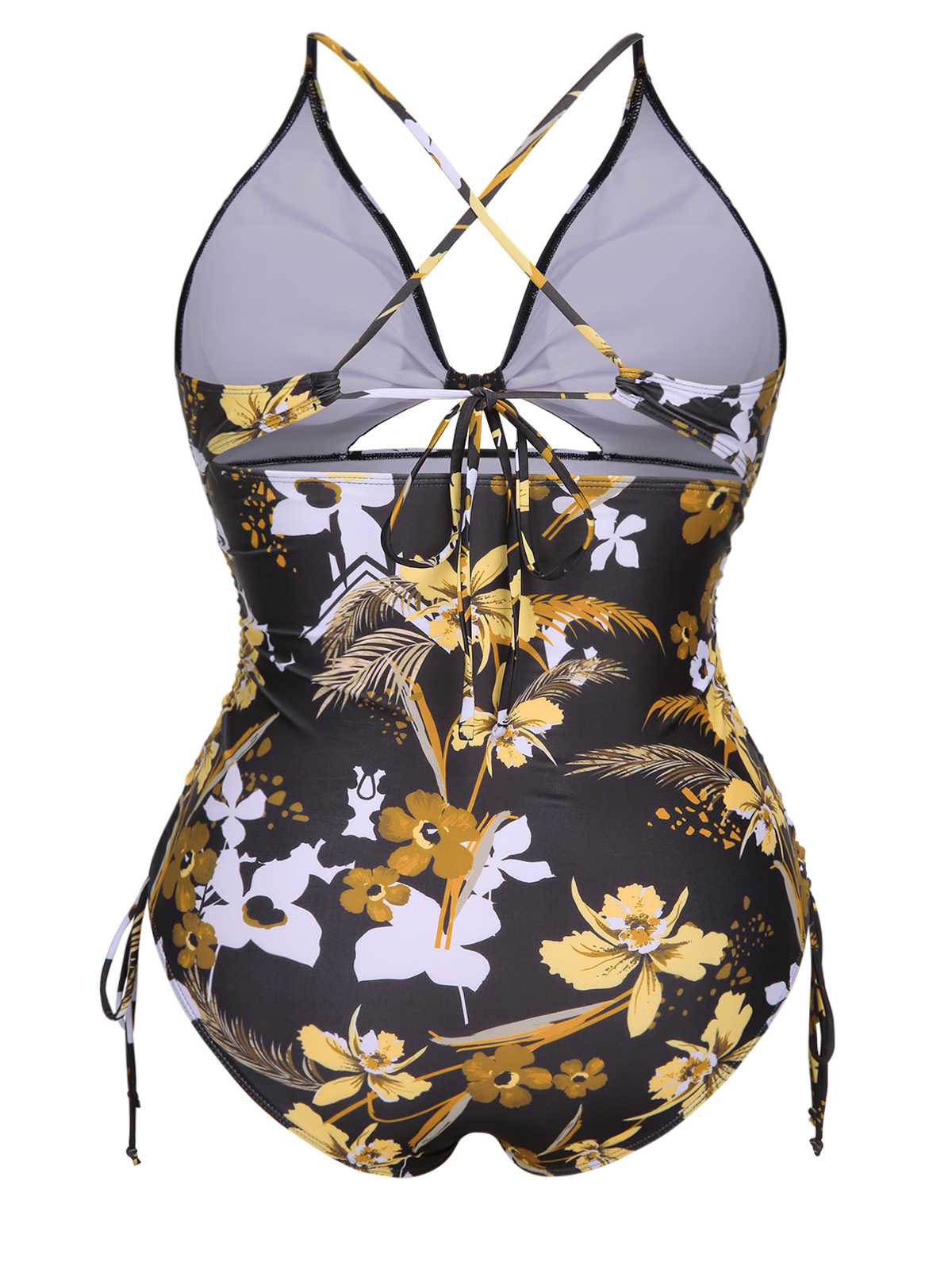[Plus Size] Multicolor 1940s Print One-Piece Swimsuit - Image 11