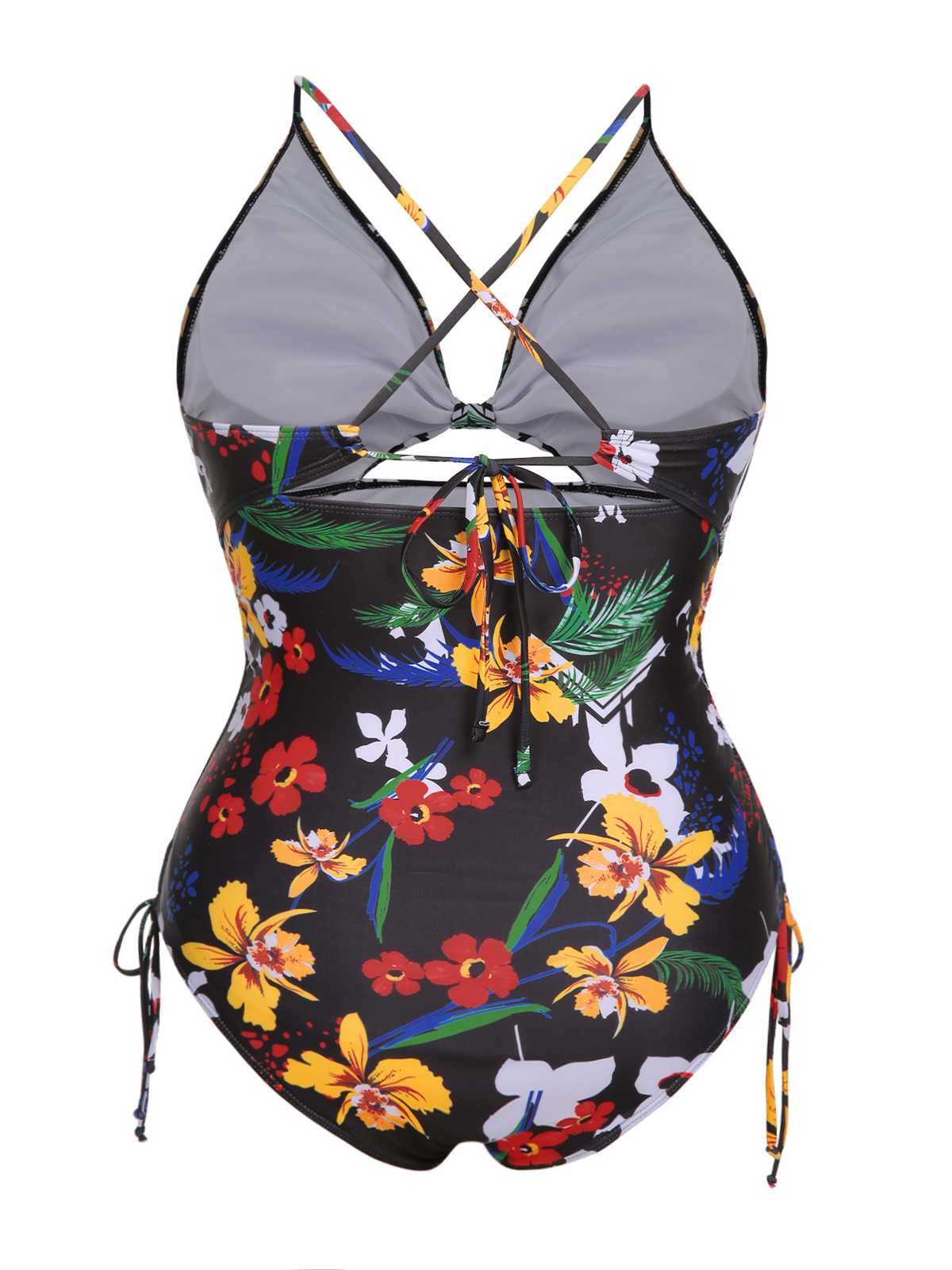 [Plus Size] Multicolor 1940s Print One-Piece Swimsuit - Image 18