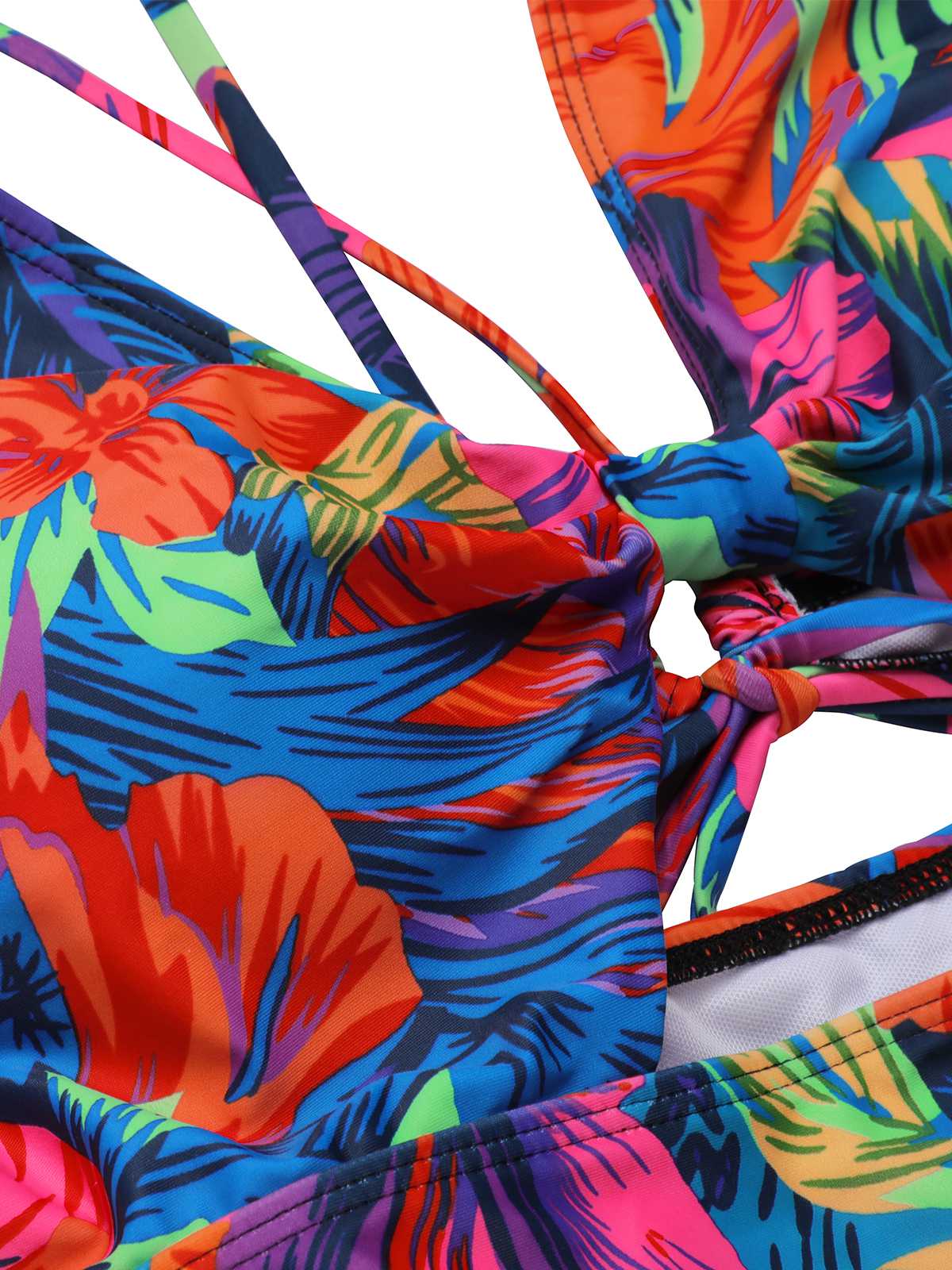 [Plus Size] Multicolor 1940s Print One-Piece Swimsuit - Image 27