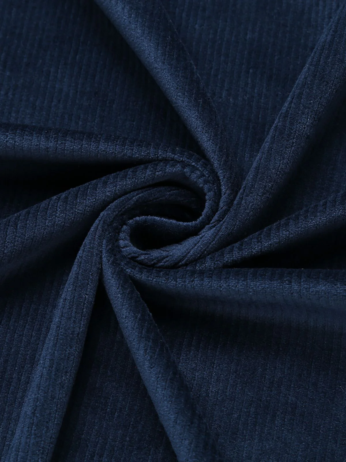 [Plus Size] Navy Blue 1950s Corduroy Long Coat - Image 10