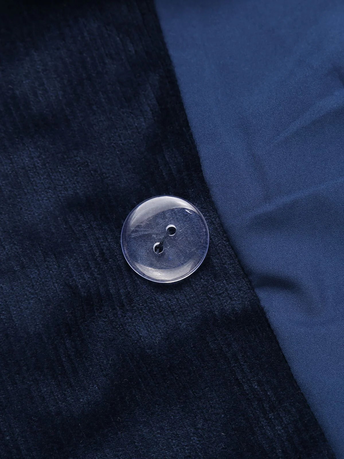 [Plus Size] Navy Blue 1950s Corduroy Long Coat - Image 7