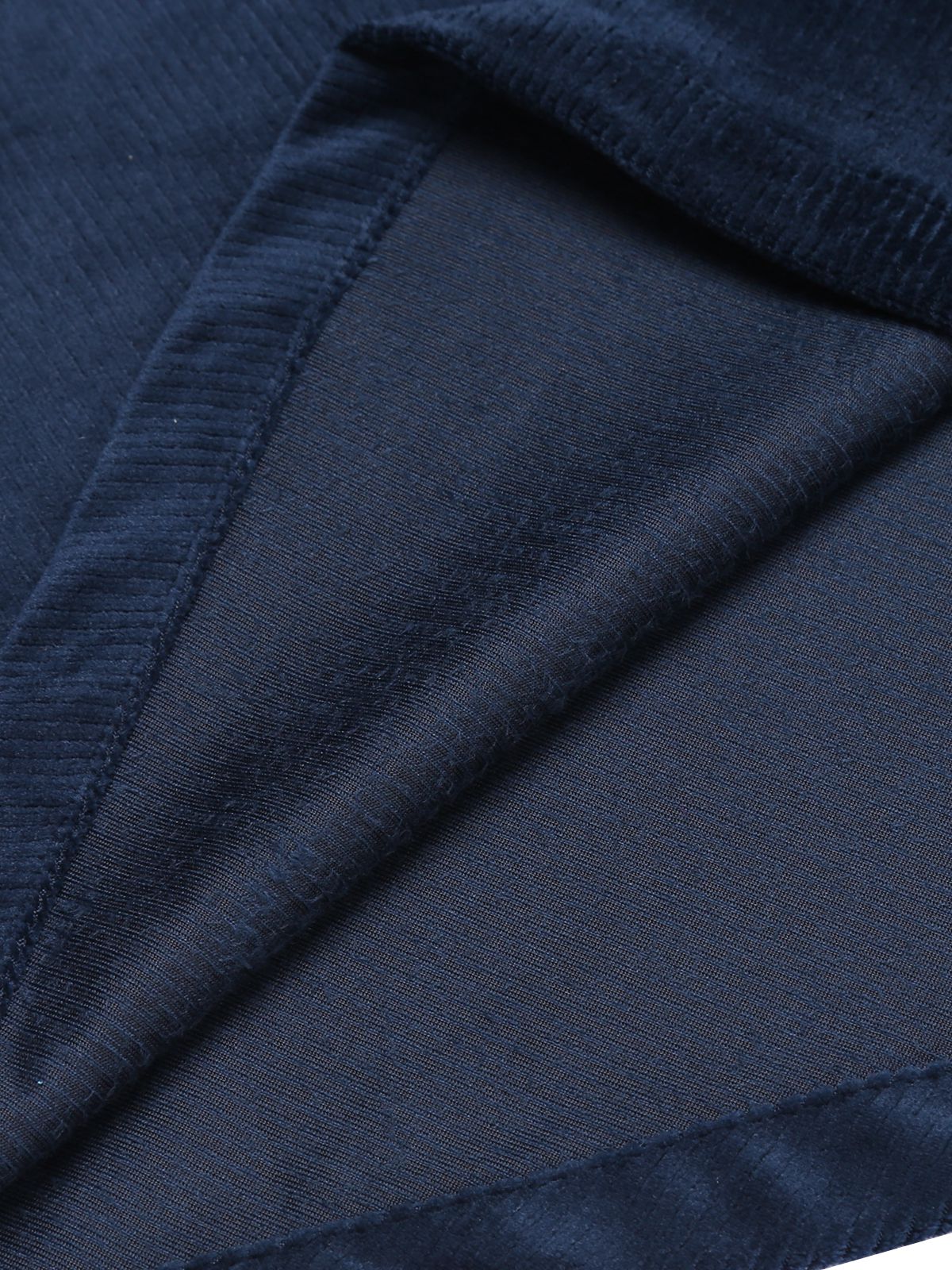 [Plus Size] Navy Blue 1950s Corduroy Long Coat - Image 8