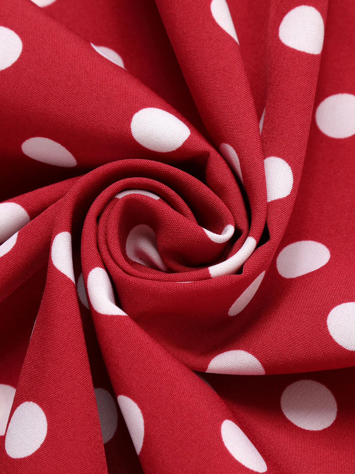 [Plus Size] Red 1950s Polka Dot Halter Dress - Image 5