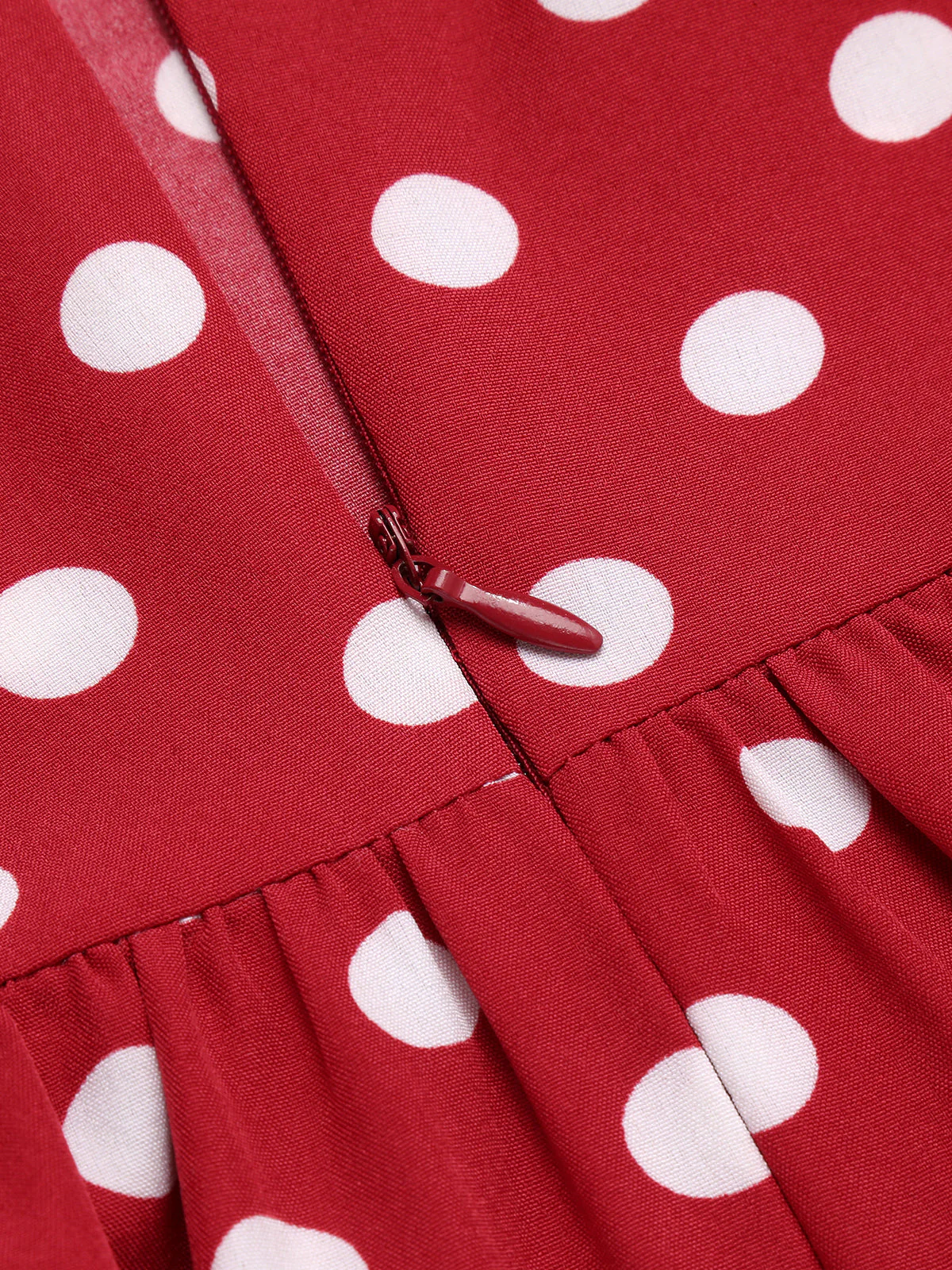 [Plus Size] Red 1950s Polka Dot Halter Dress - Image 6