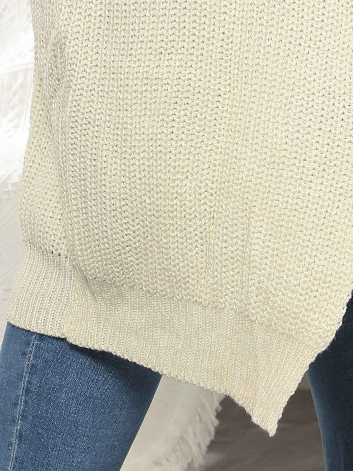 [Plus Size] Solid Color 1960s Knitted Long Cardigan - Image 15