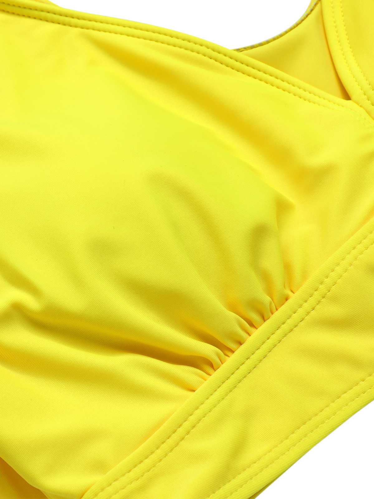 [Plus Size] Yellow 1940s Ruffles Floral Swimsuit - Image 6