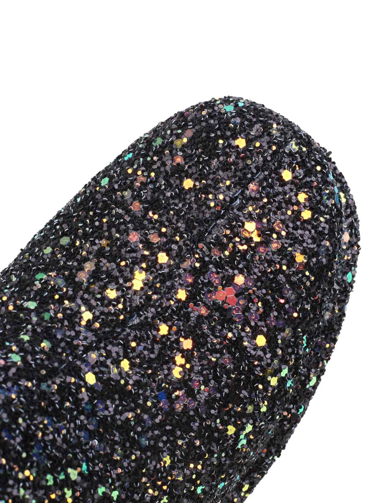 Point Toe Sequined Chunky Heel Ankle Boots - Image 10