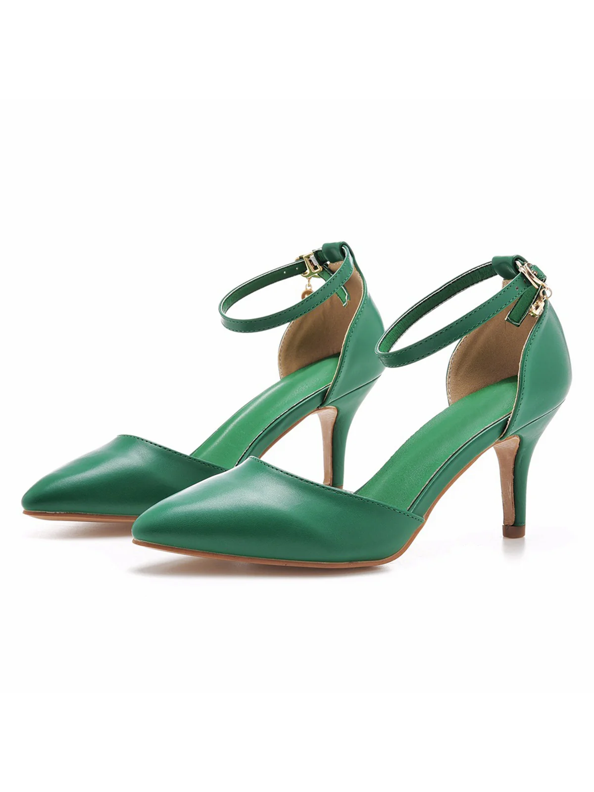 Pointed Toe Leather Stiletto Heels Shoes - Image 3