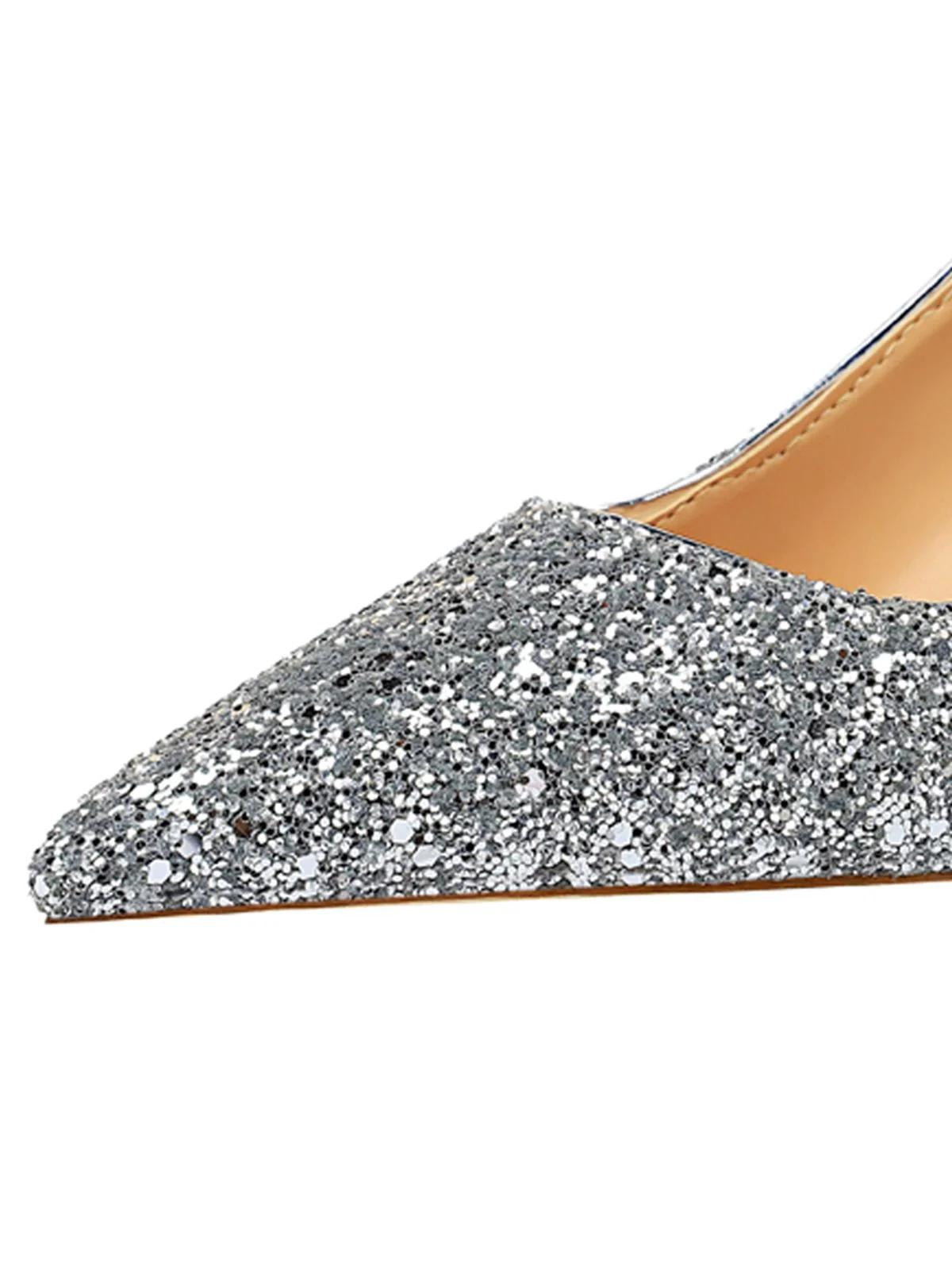 Pointed Toe Sequins Glitter High Heels Shoes - Image 15