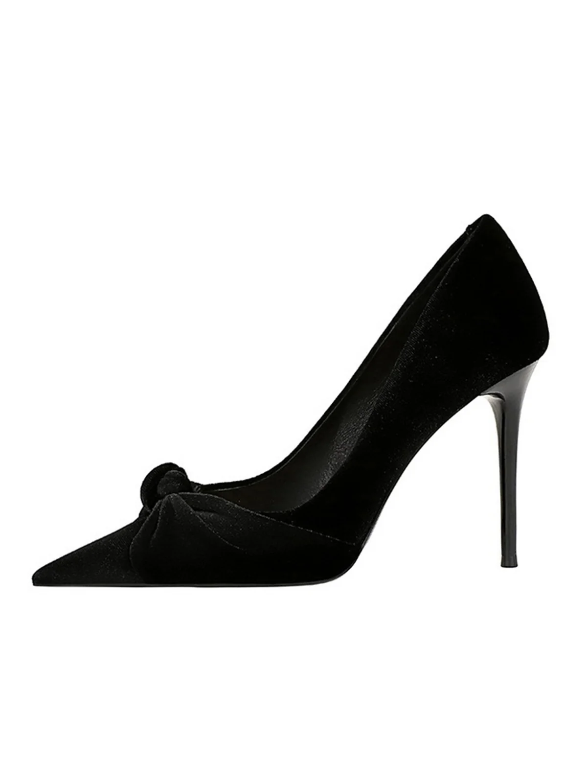 Pointed Toe Velvet Stiletto Heels Shoes - Image 11