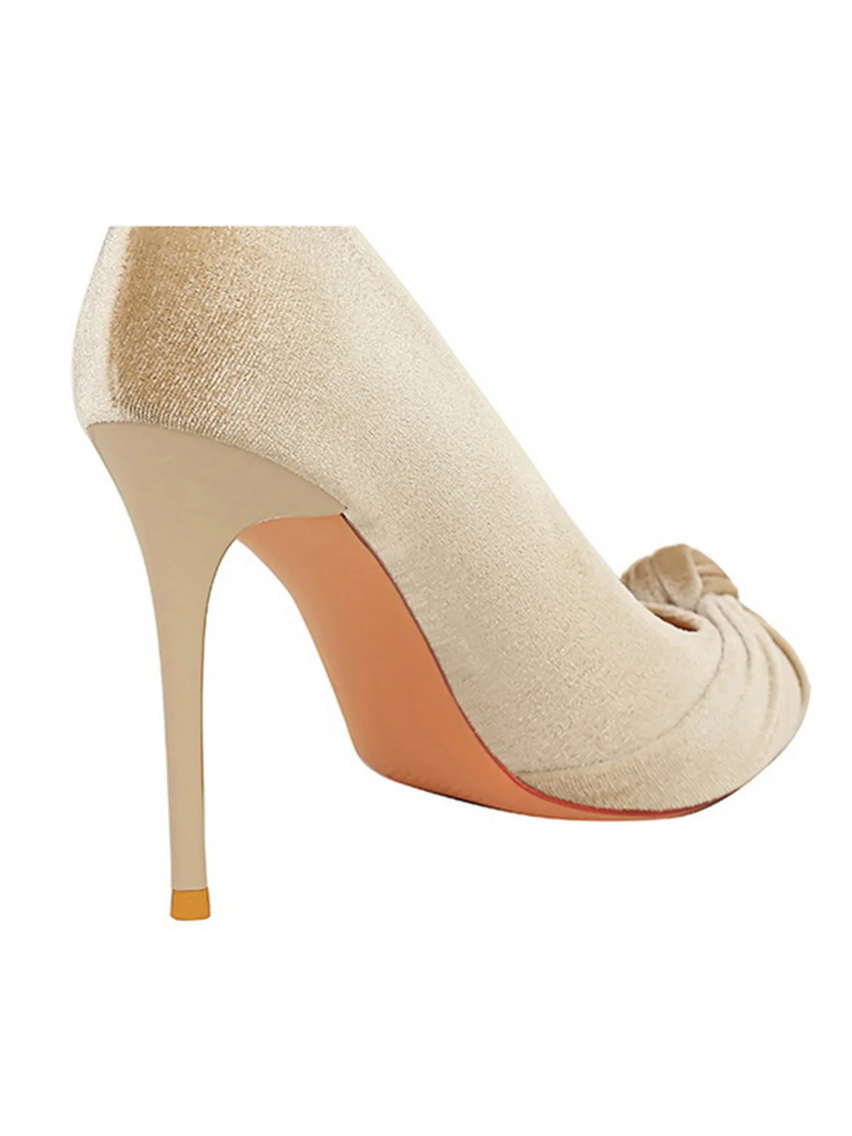 Pointed Toe Velvet Stiletto Heels Shoes - Image 17