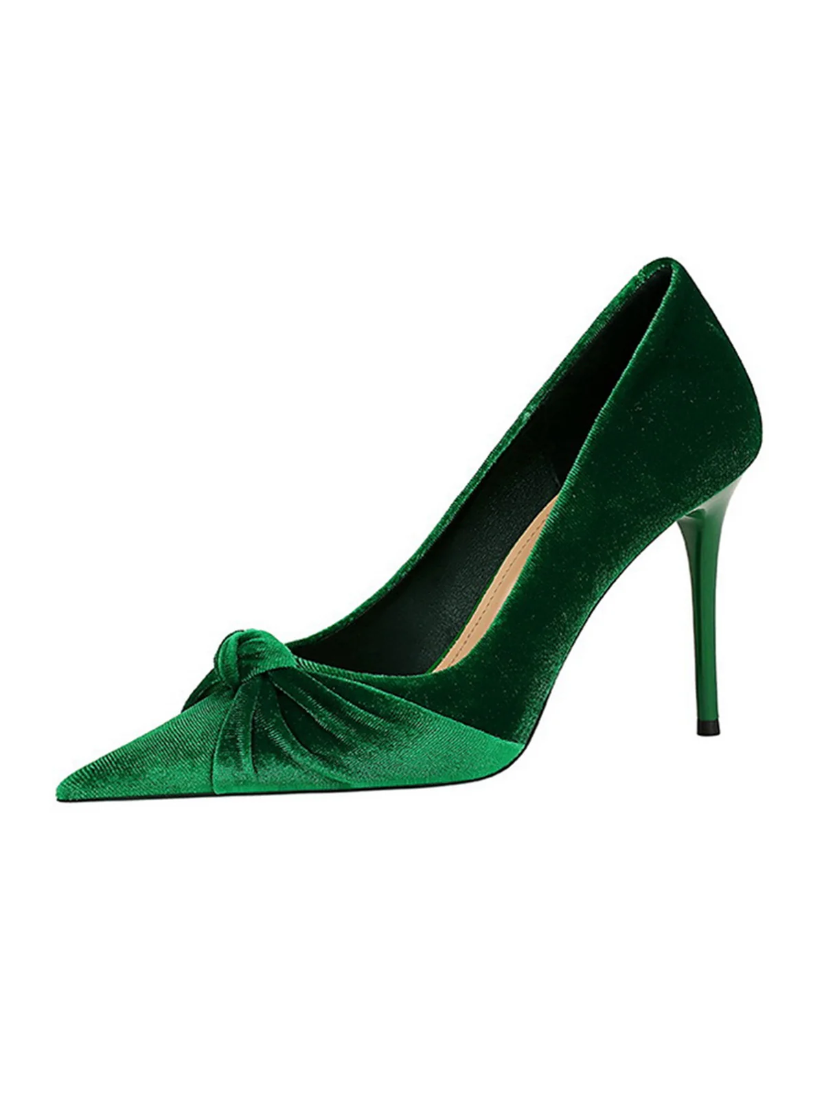 Pointed Toe Velvet Stiletto Heels Shoes - Image 3