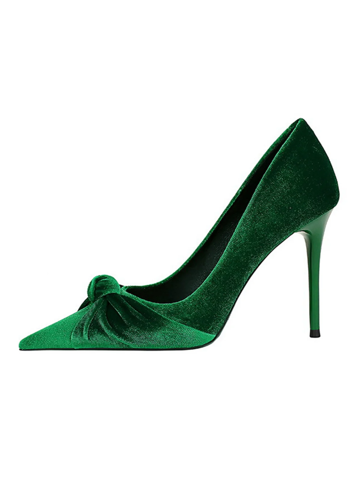 Pointed Toe Velvet Stiletto Heels Shoes - Image 7