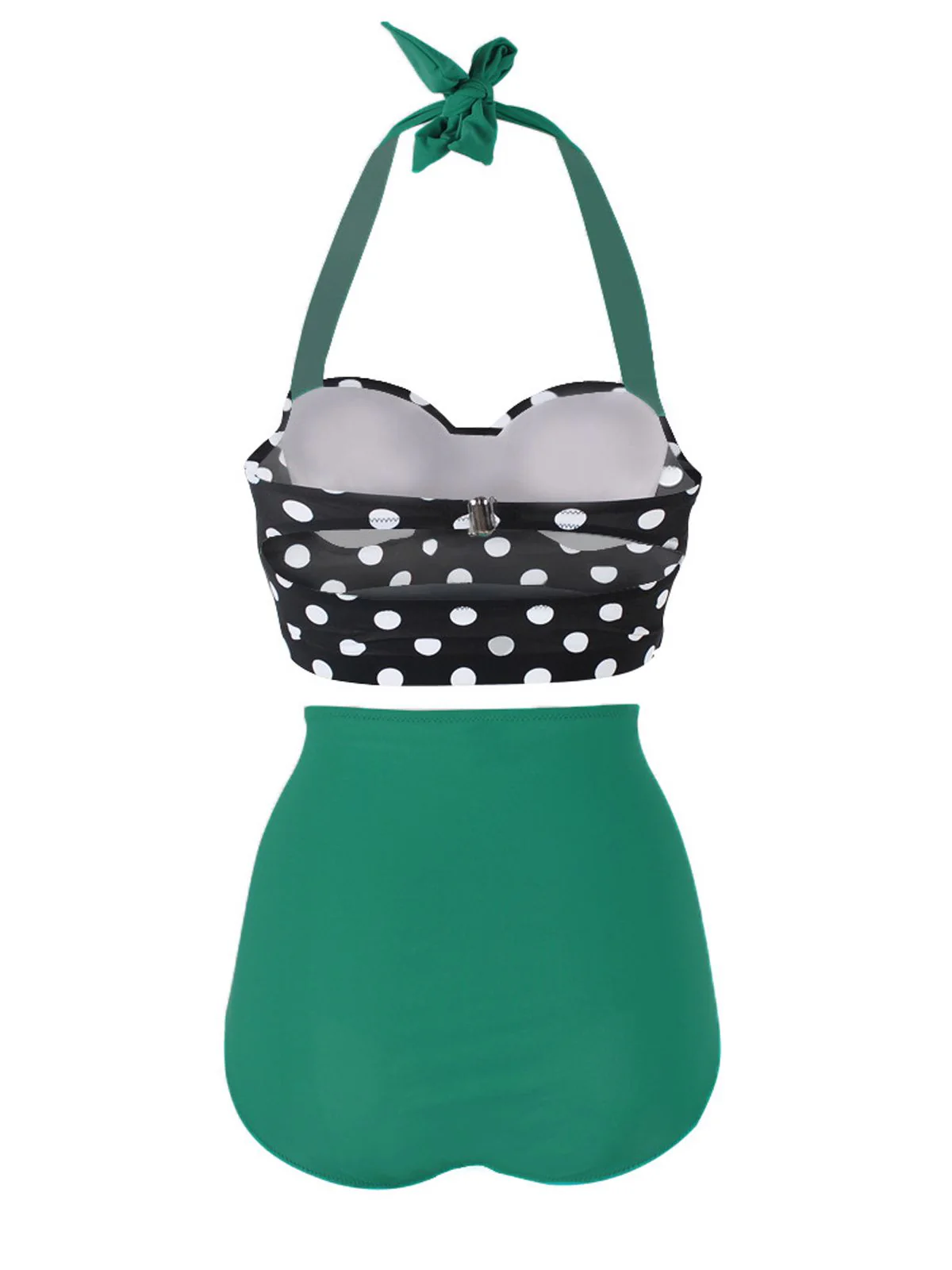 1950s Polka Dot Halter Pleated Bikini - Image 6
