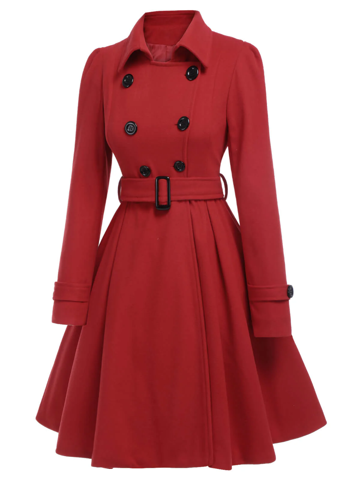 1950s Solid Color Lapel Slim Coat - Image 6